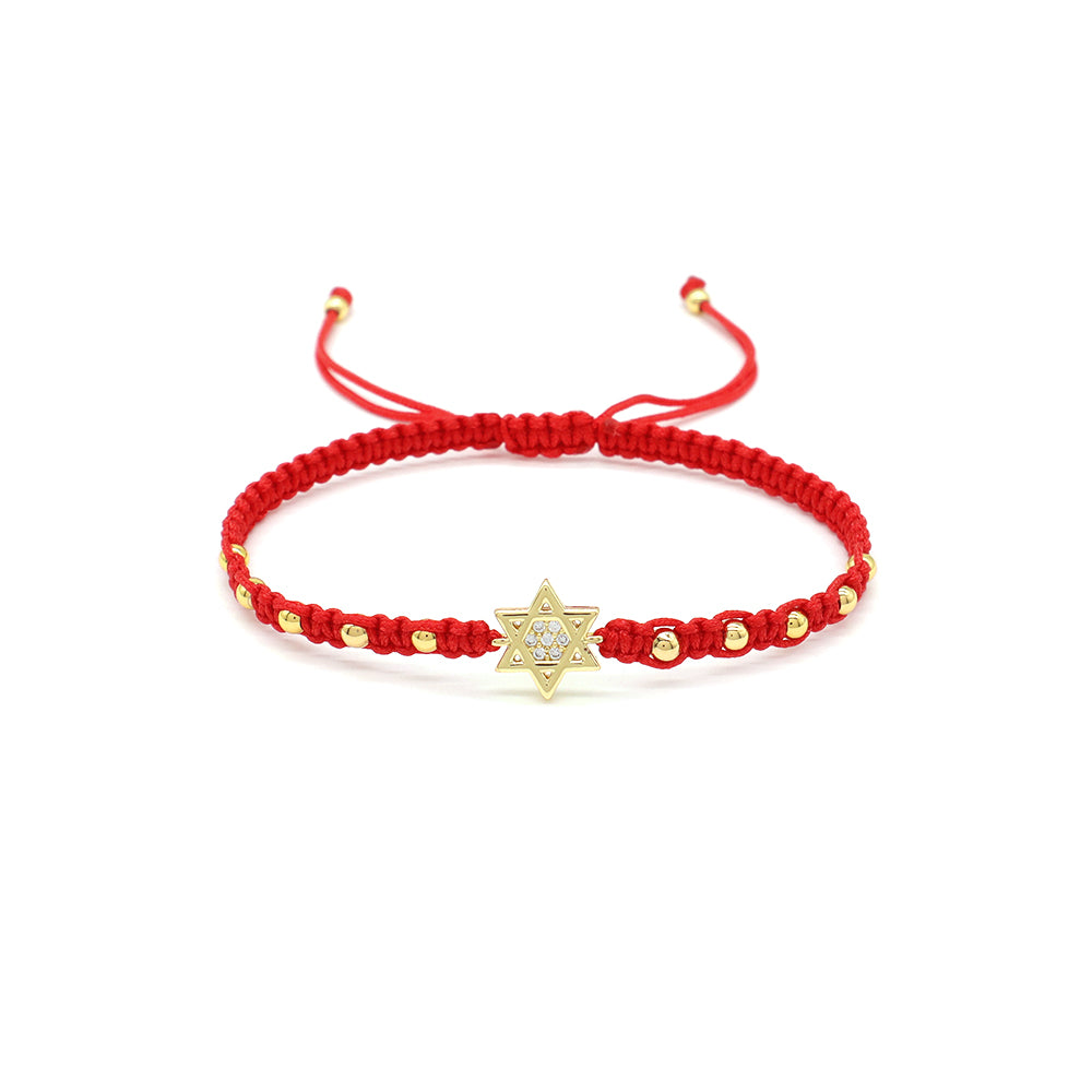 Handmade Customizable Brass Charm Bracelet With Cotton Wire