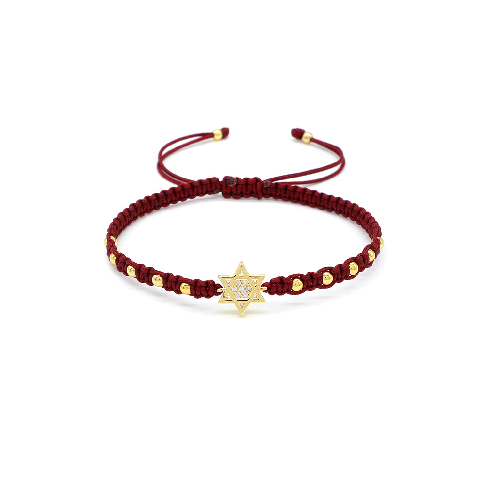 Handmade Customizable Brass Charm Bracelet With Cotton Wire