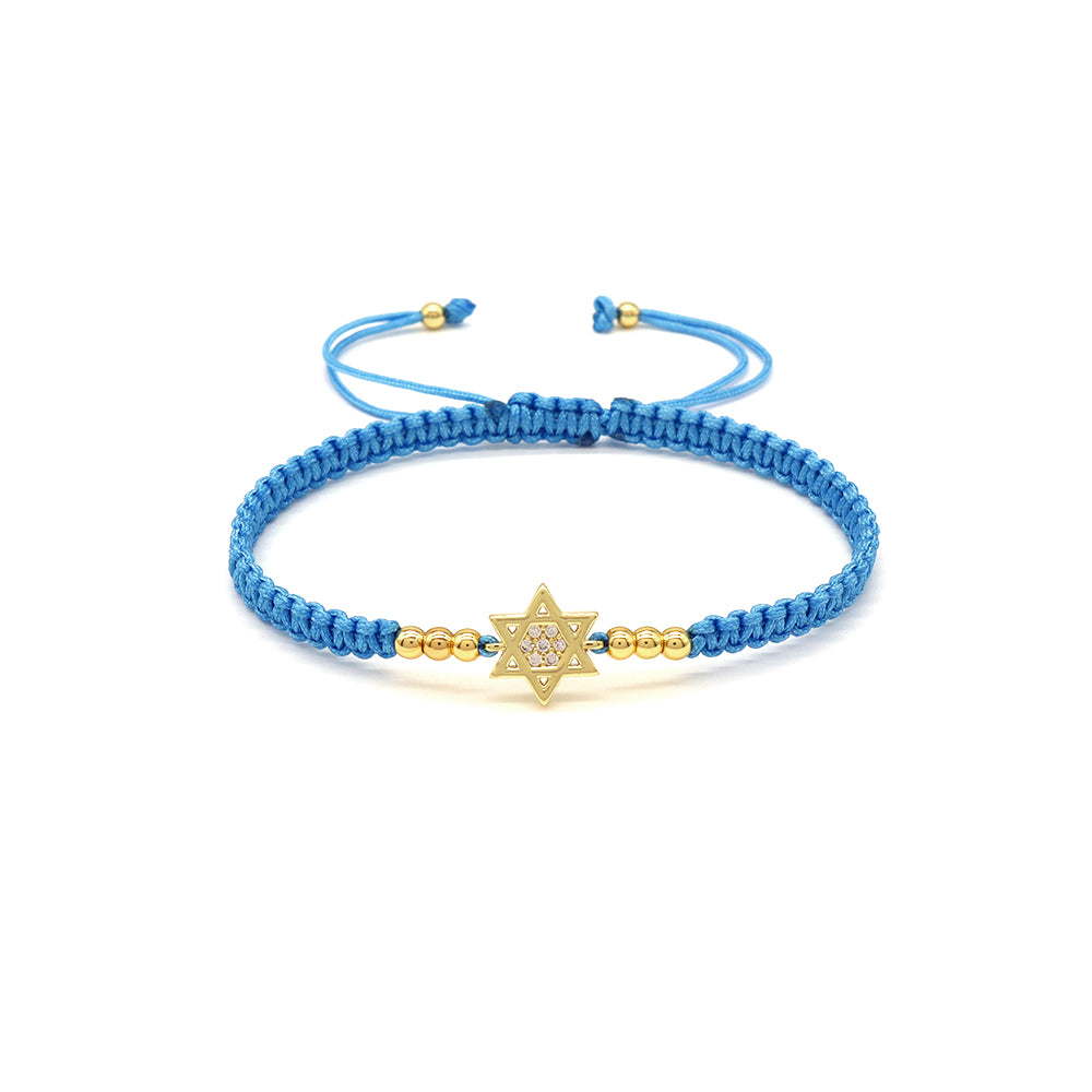 Handmade Customizable Brass Charm Bracelet With Cotton Wire