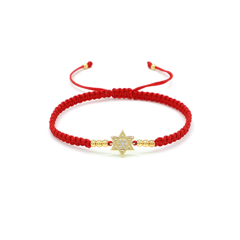 Handmade Customizable Brass Charm Bracelet With Cotton Wire