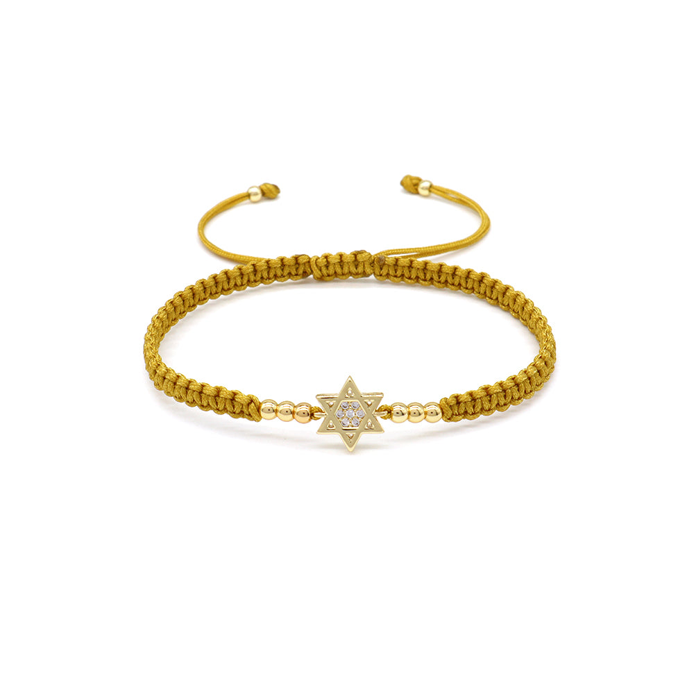 Handmade Customizable Brass Charm Bracelet With Cotton Wire