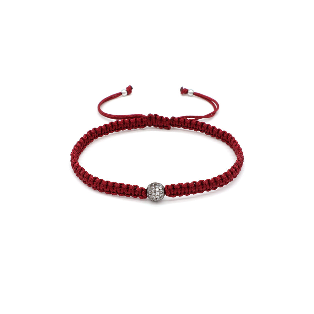 Handmade Customizable Brass Charm Bracelet With Cotton Wire