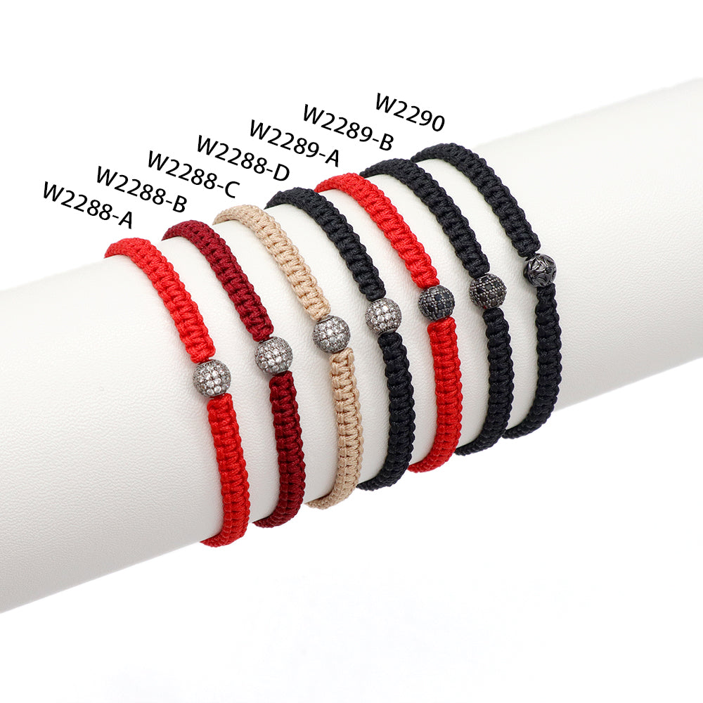Handmade Customizable Brass Charm Bracelet With Cotton Wire