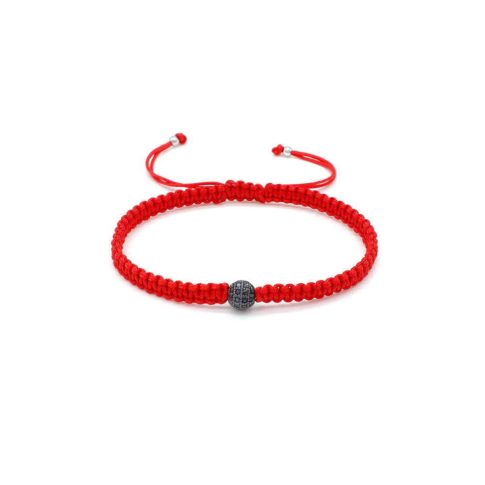 Handmade Customizable Brass Charm Bracelet With Cotton Wire