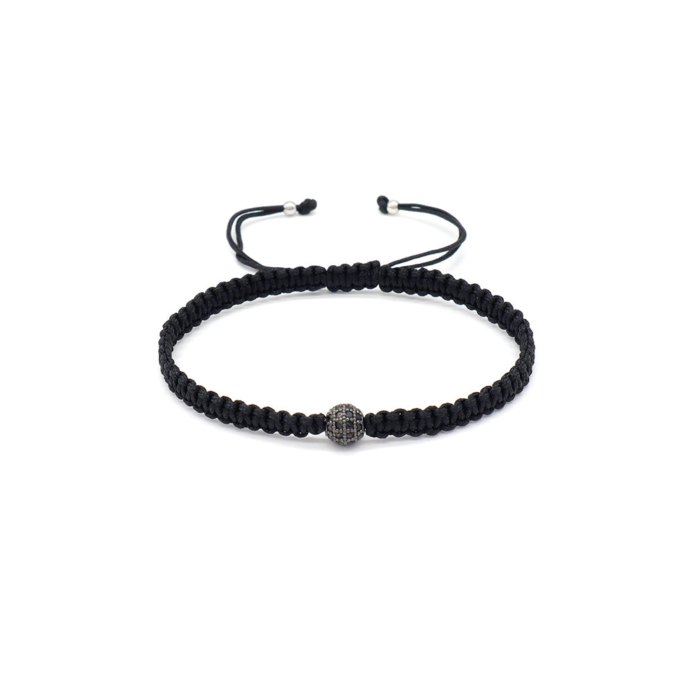 Handmade Customizable Brass Charm Bracelet With Cotton Wire