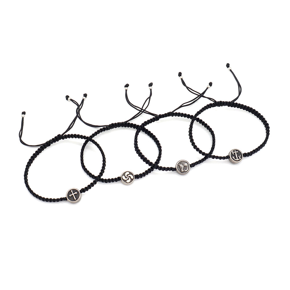 Handmade Customizable Stainless Steel Charm Bracelet With Cotton Wire