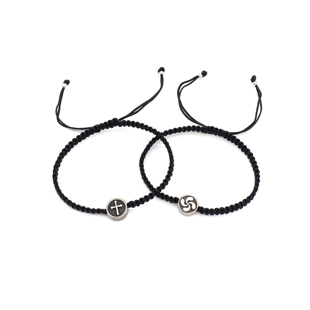 Handmade Customizable Stainless Steel Charm Bracelet With Cotton Wire