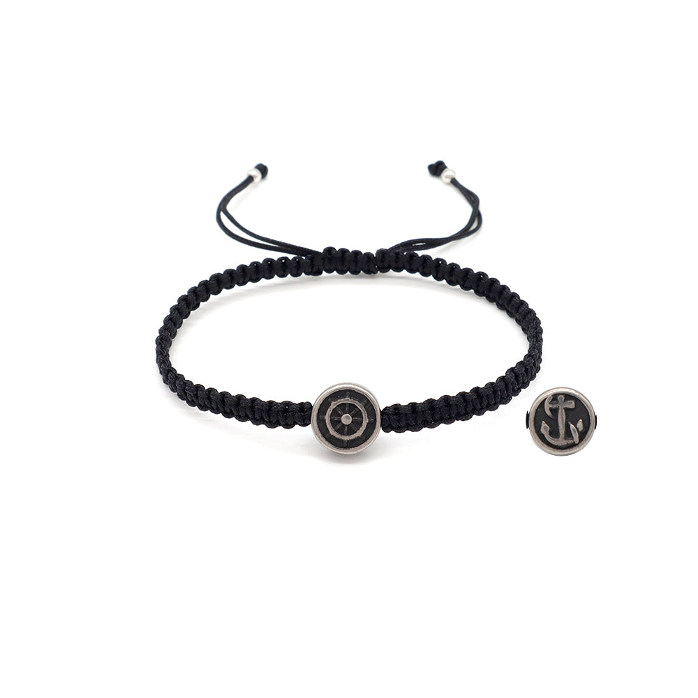 Handmade Customizable Stainless Steel Charm Bracelet With Cotton Wire