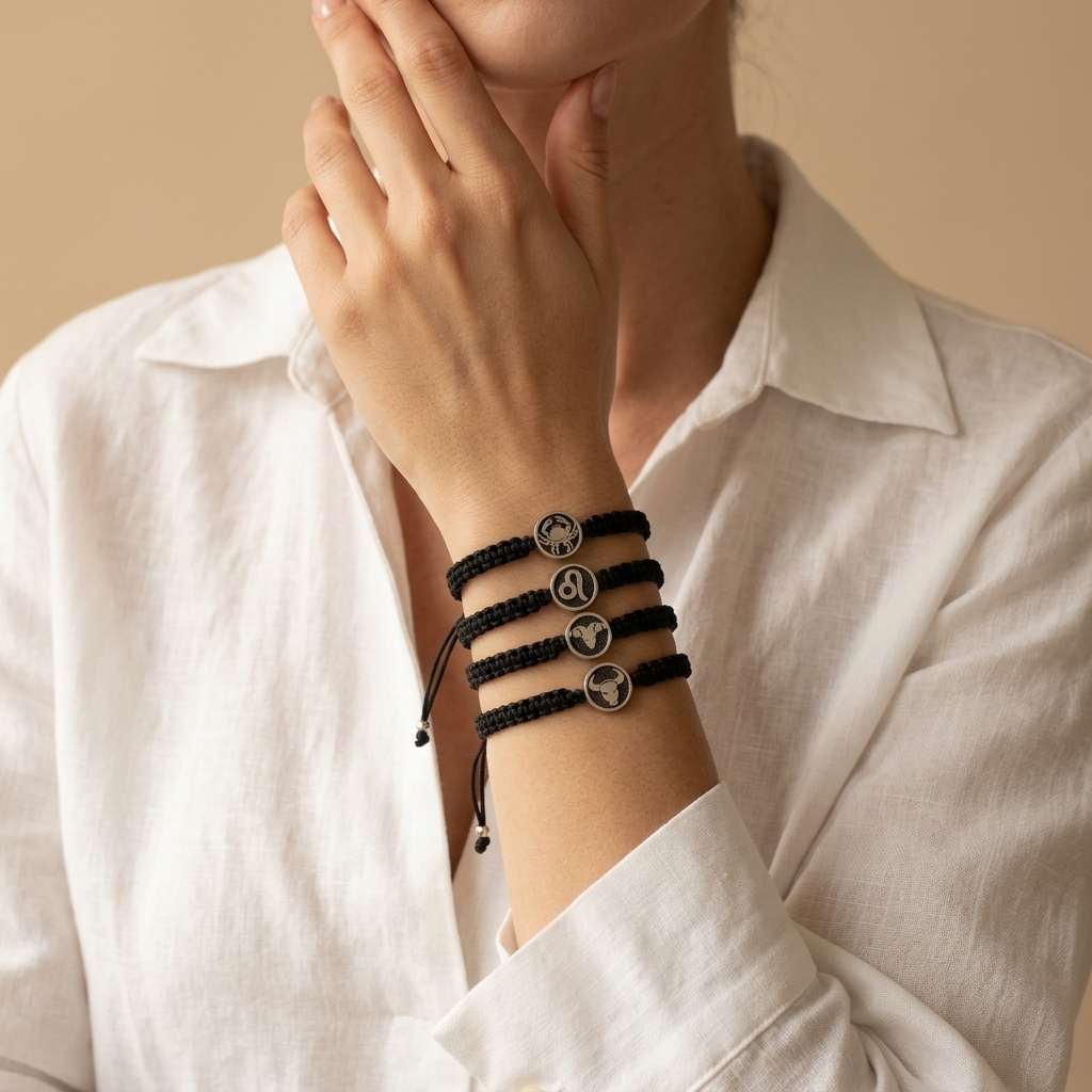 Handmade Customizable Stainless Steel Charm Bracelet With Cotton Wire