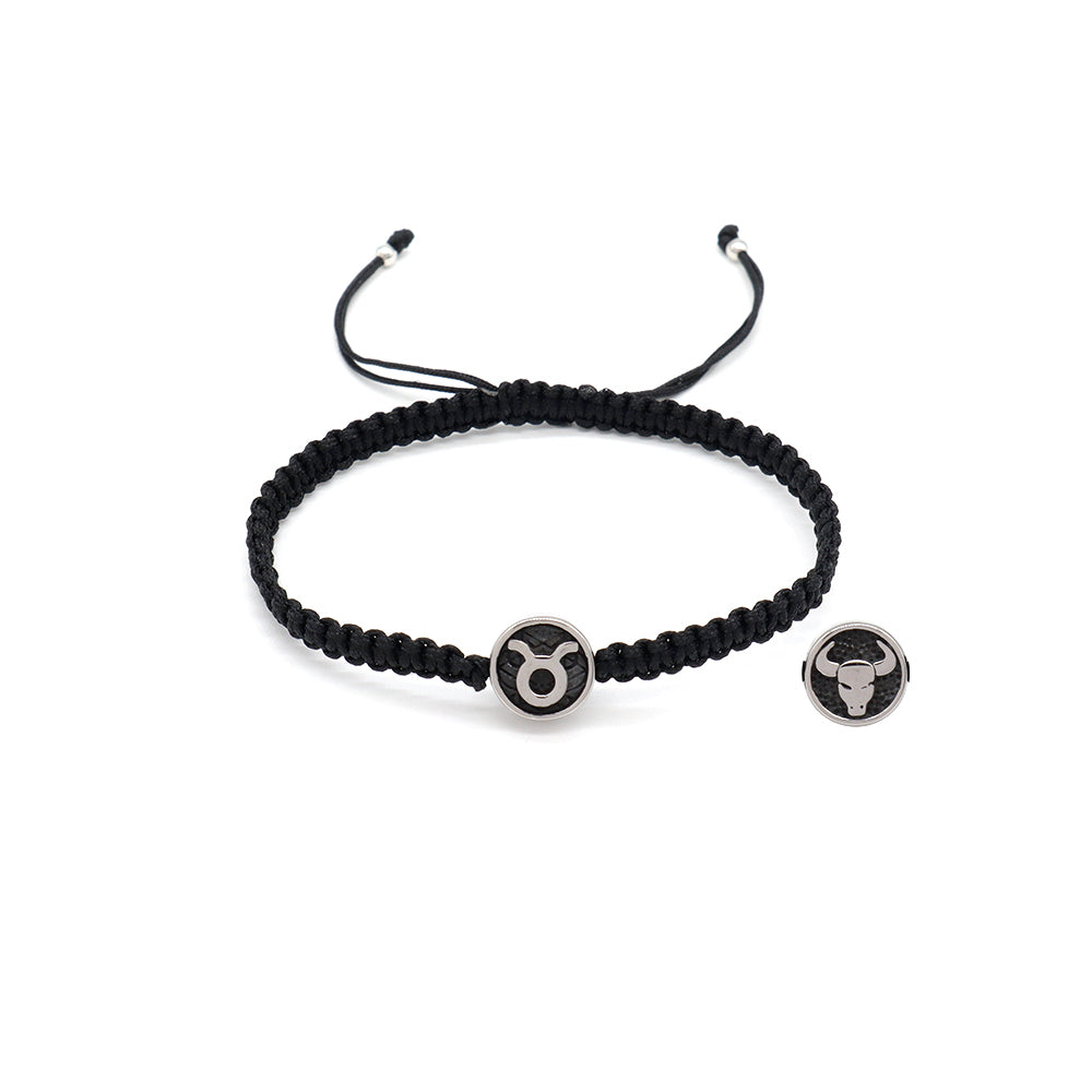 Handmade Customizable Stainless Steel Charm Bracelet With Cotton Wire