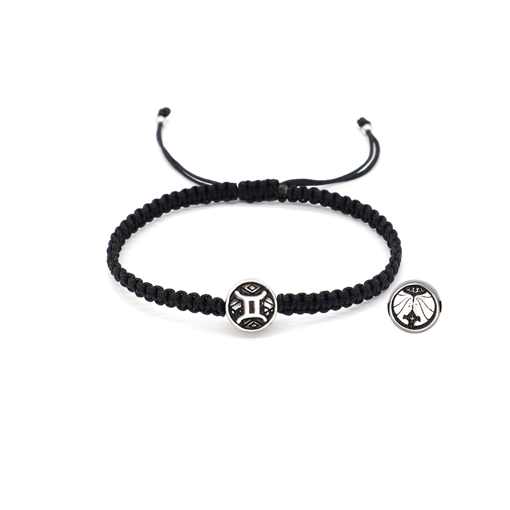 Handmade Customizable Stainless Steel Charm Bracelet With Cotton Wire