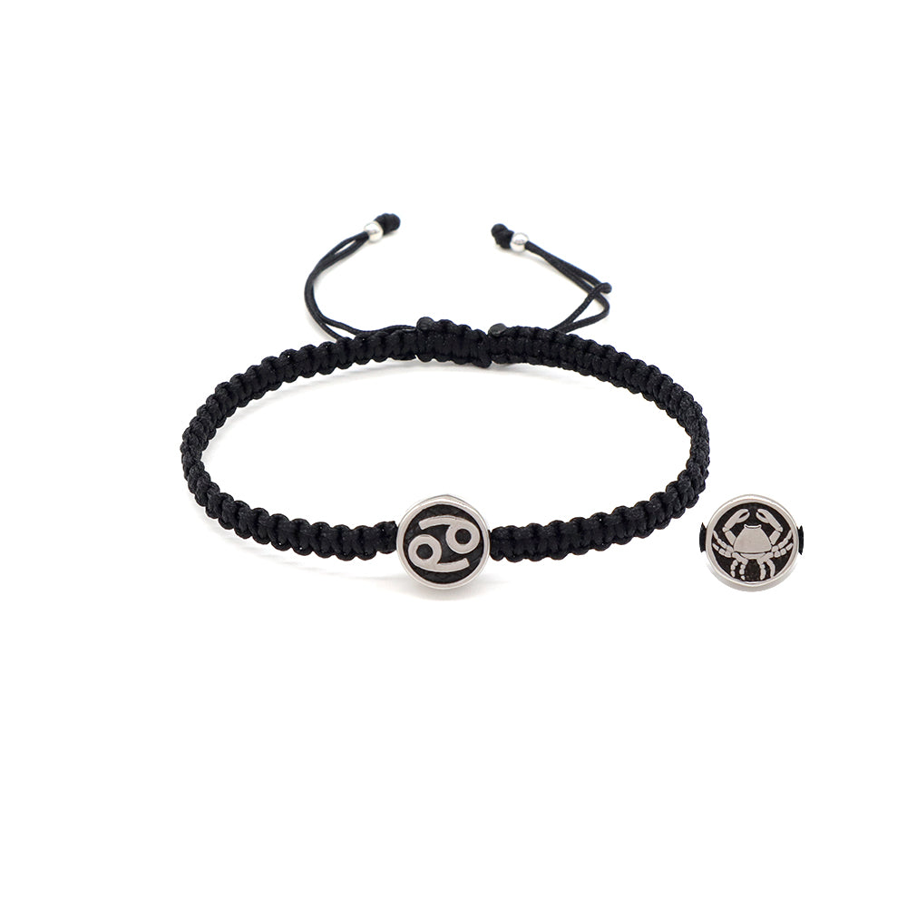 Handmade Customizable Stainless Steel Charm Bracelet With Cotton Wire