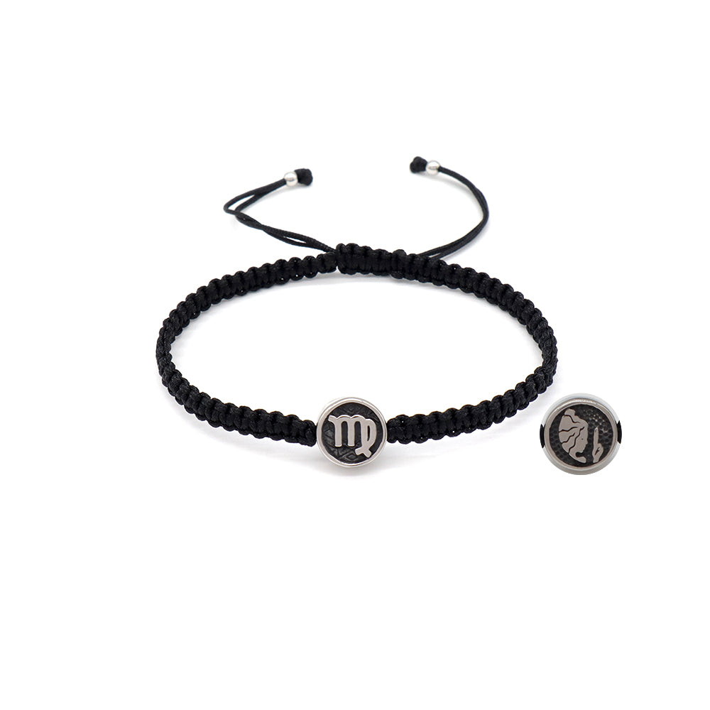 Handmade Customizable Stainless Steel Charm Bracelet With Cotton Wire
