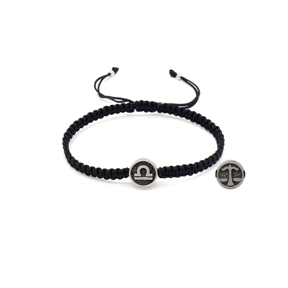 Handmade Customizable Stainless Steel Charm Bracelet With Cotton Wire
