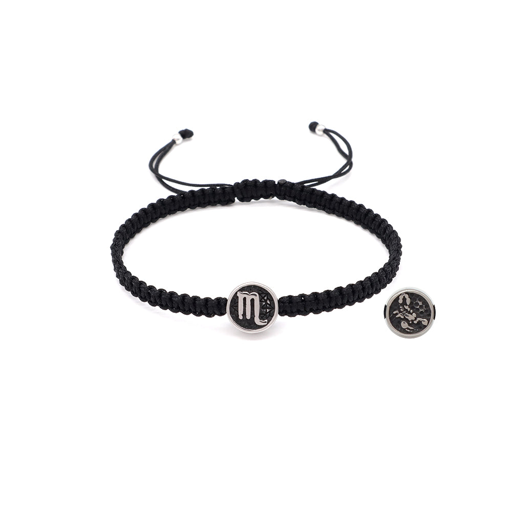 Handmade Customizable Stainless Steel Charm Bracelet With Cotton Wire