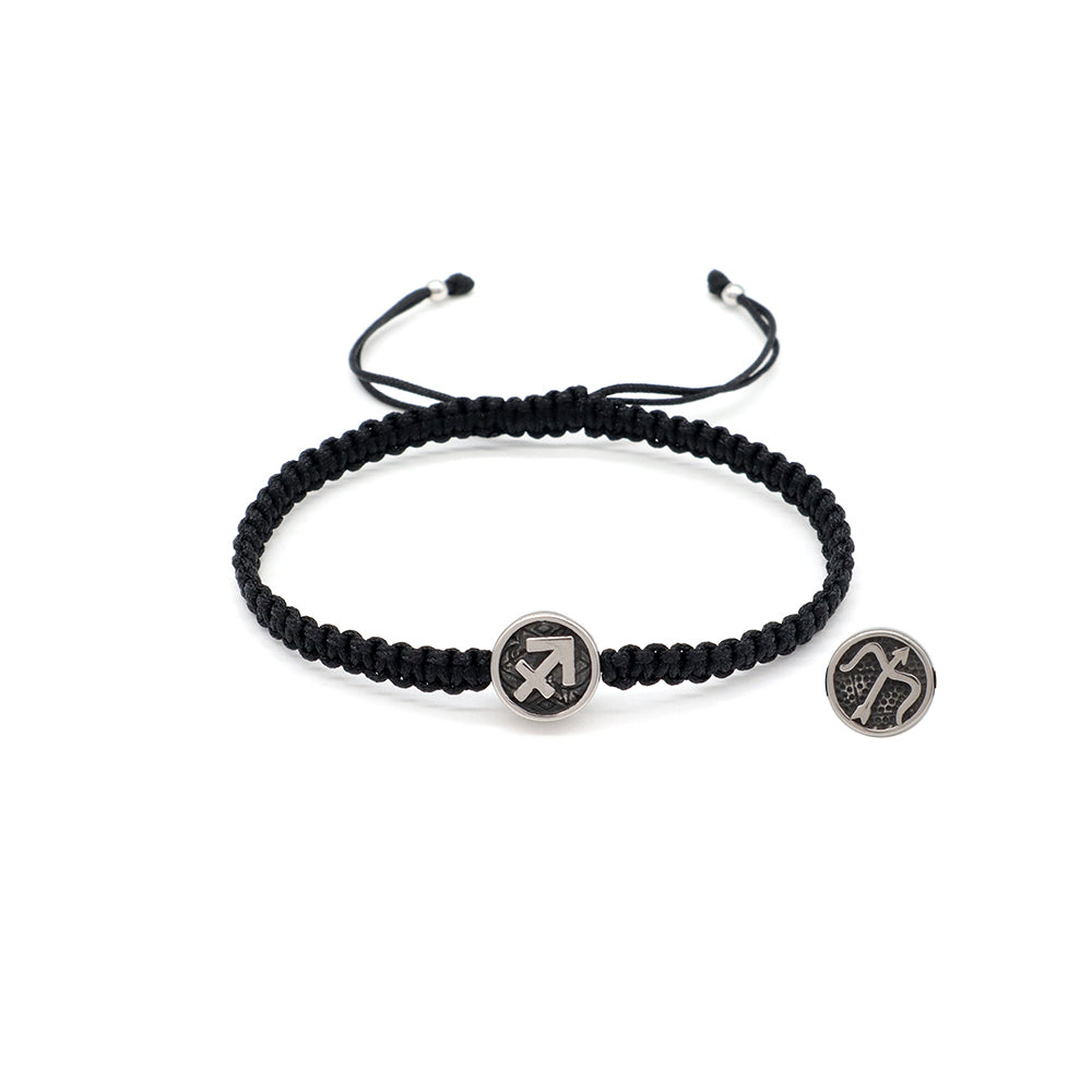 Handmade Customizable Stainless Steel Charm Bracelet With Cotton Wire