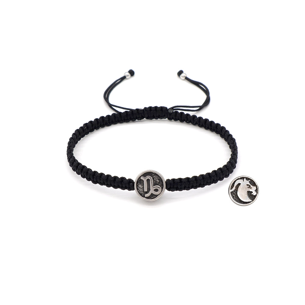 Handmade Customizable Stainless Steel Charm Bracelet With Cotton Wire