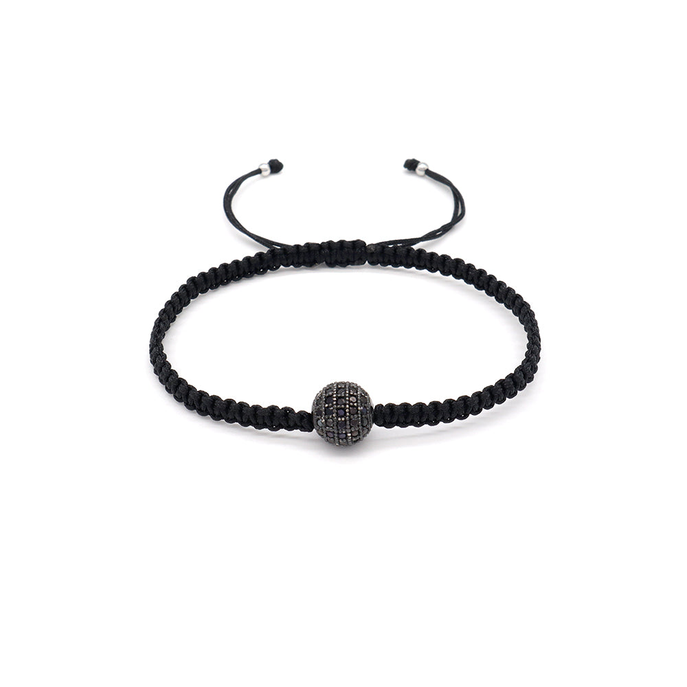 Handmade Customizable Brass Charm Bracelet With Cotton Wire