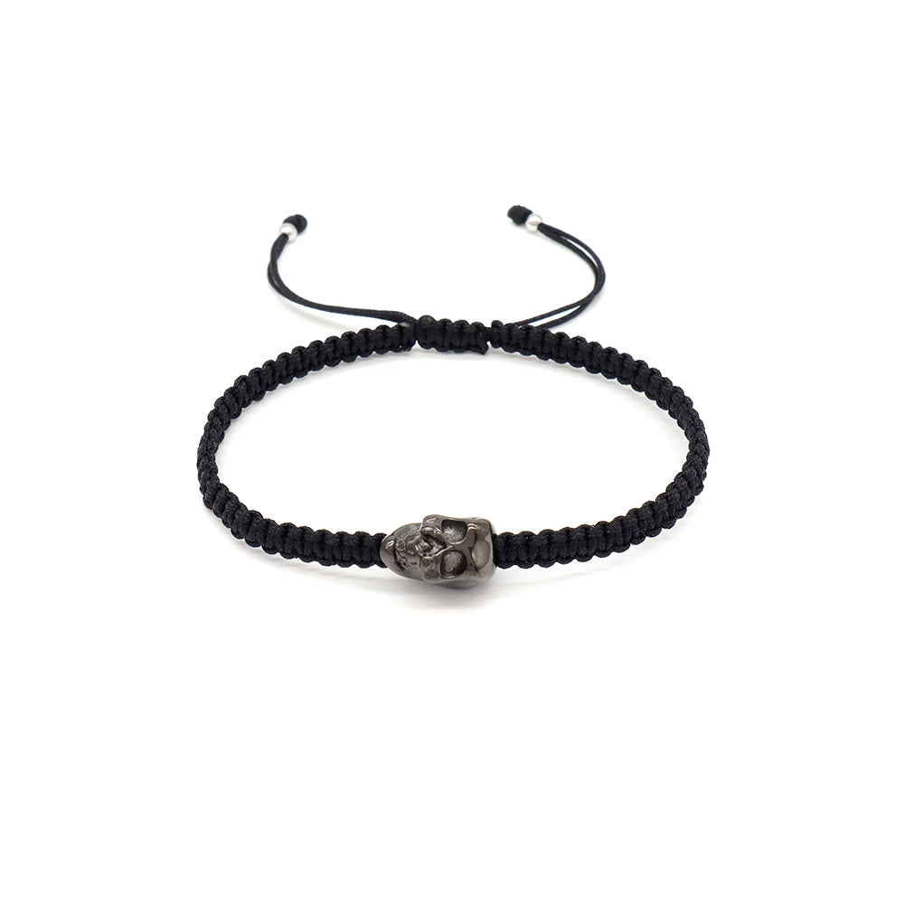 Handmade Customizable Brass Charm Bracelet With Cotton Wire