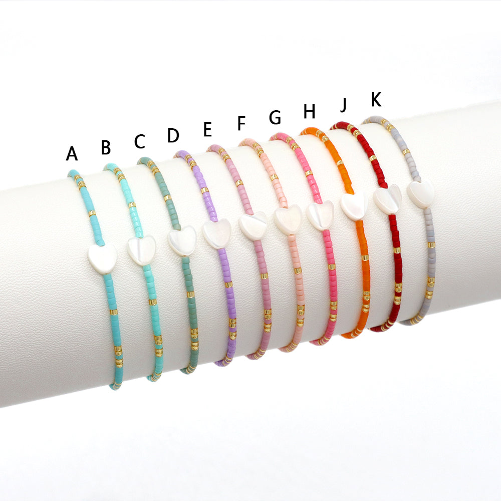 Handmade Customizable Miyuki Beads Bracelet With Shell Charm