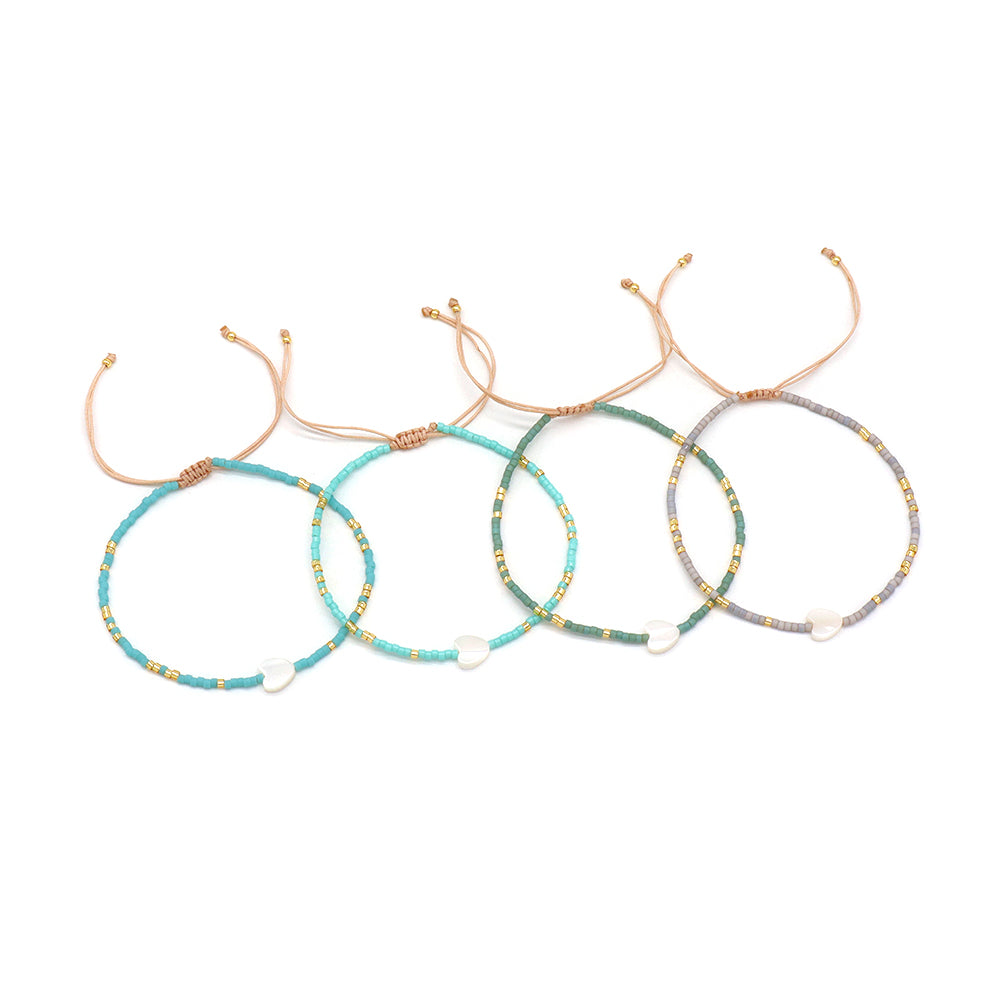 Handmade Customizable Miyuki Beads Bracelet With Shell Charm