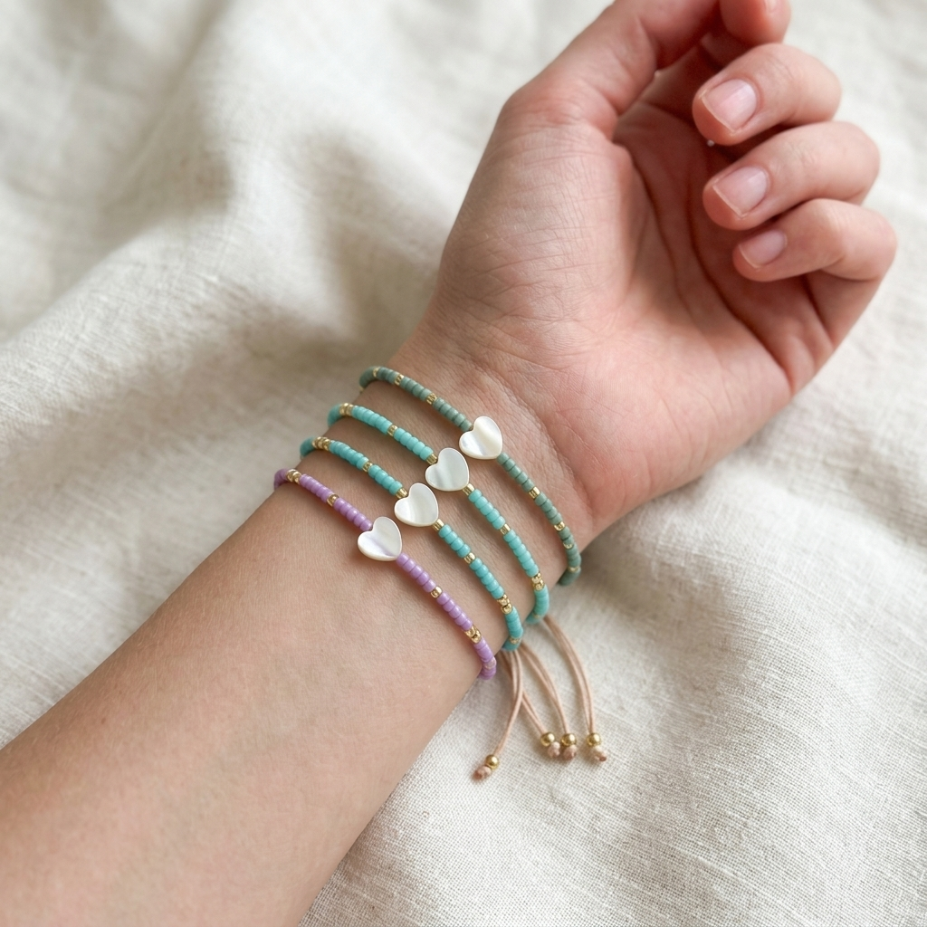 Handmade Customizable Miyuki Beads Bracelet With Shell Charm