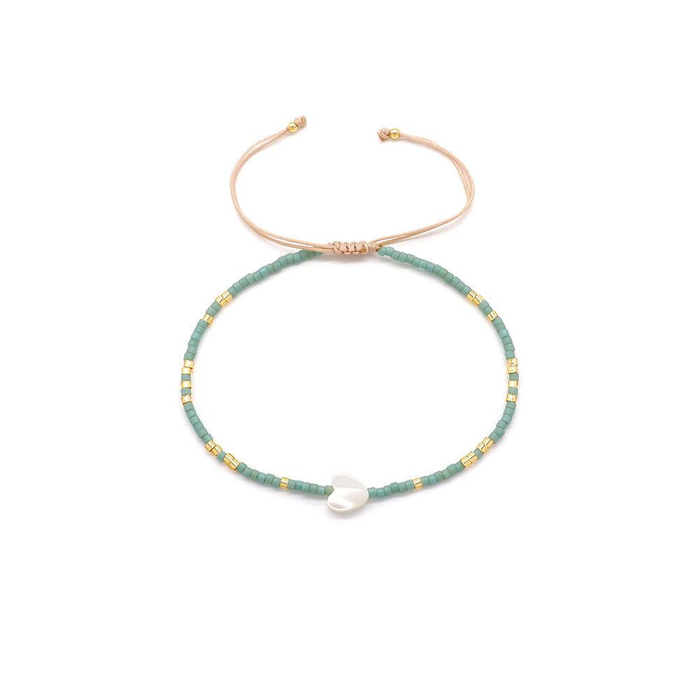Handmade Customizable Miyuki Beads Bracelet With Shell Charm