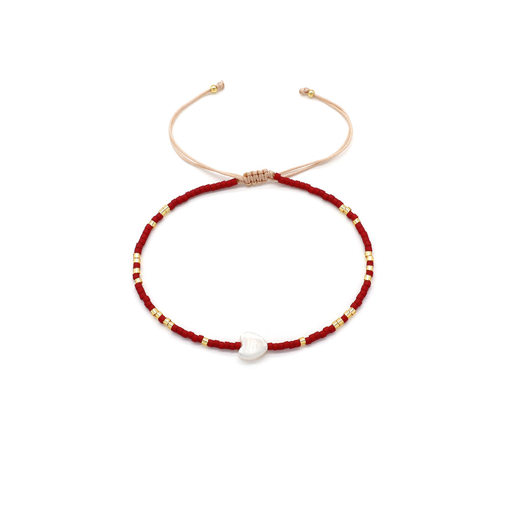 Handmade Customizable Miyuki Beads Bracelet With Shell Charm