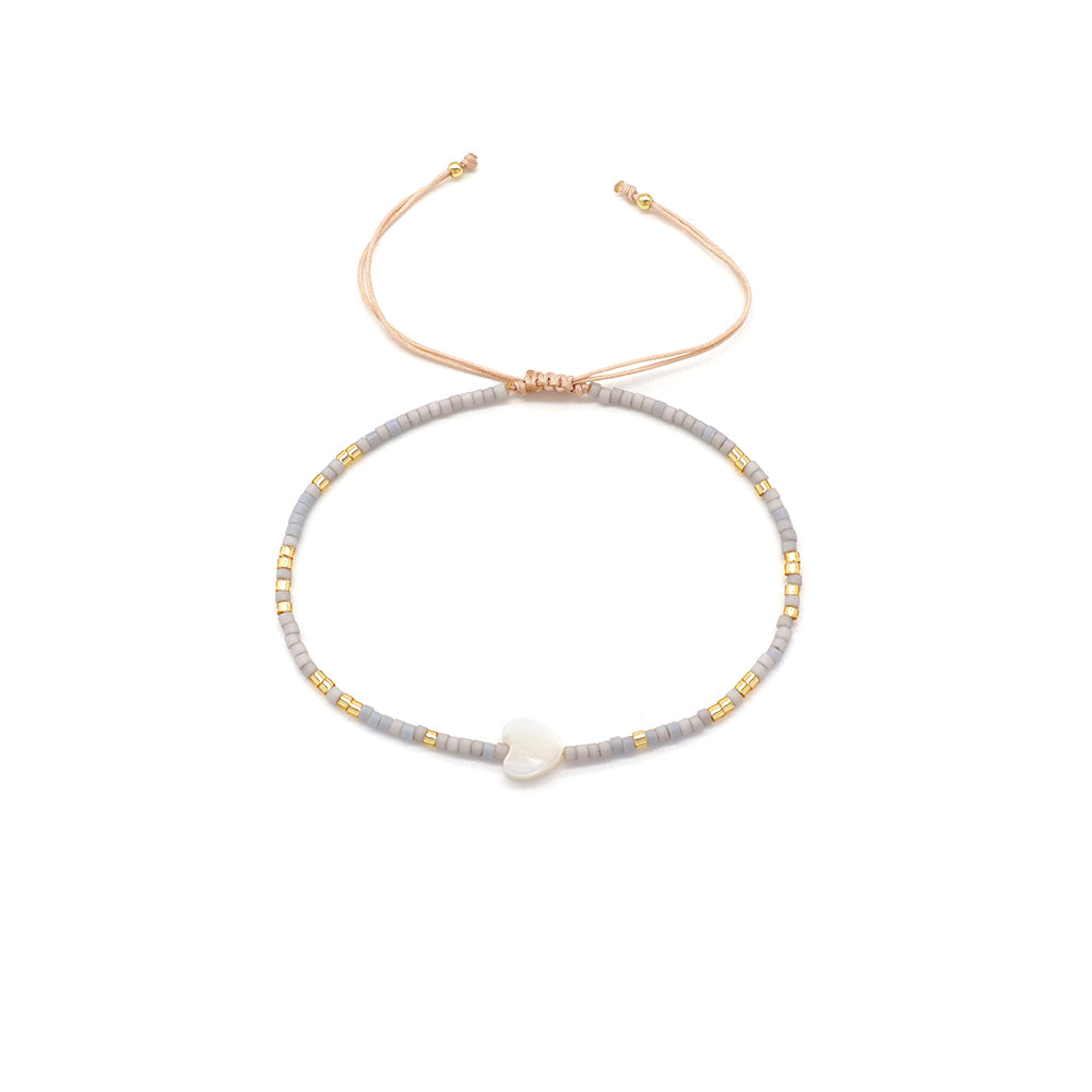 Handmade Customizable Miyuki Beads Bracelet With Shell Charm