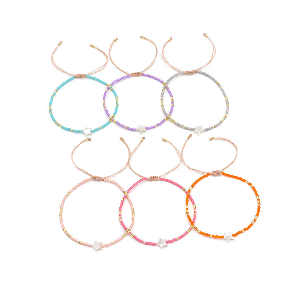 Handmade Customizable Miyuki Beads Bracelet With Shell Charm
