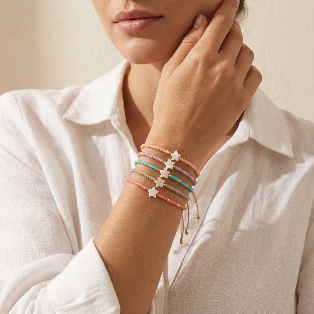 Handmade Customizable Miyuki Beads Bracelet With Shell Charm