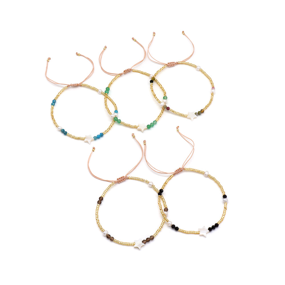Handmade Customizable Miyuki Beads Bracelet With Natural Stone Fresh Water Pearl Shell Charm