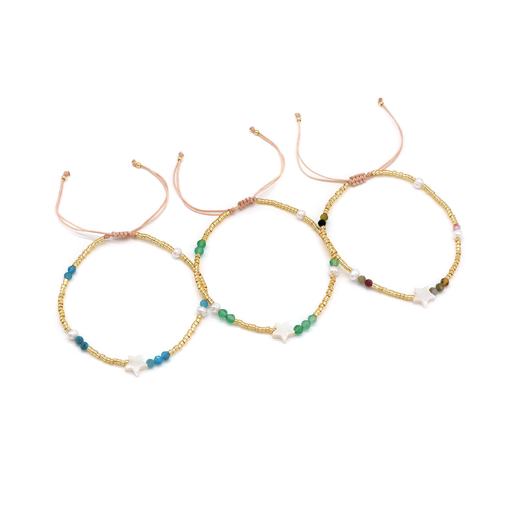Handmade Customizable Miyuki Beads Bracelet With Natural Stone Fresh Water Pearl Shell Charm