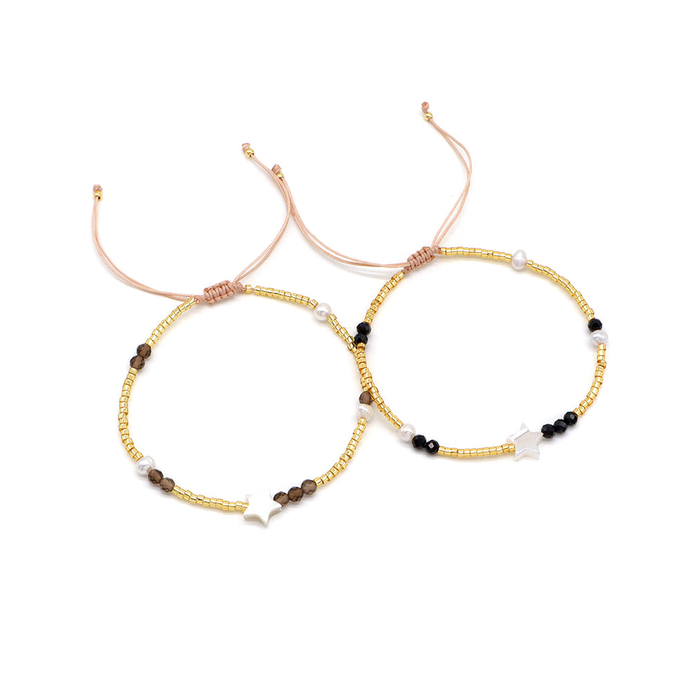 Handmade Customizable Miyuki Beads Bracelet With Natural Stone Fresh Water Pearl Shell Charm