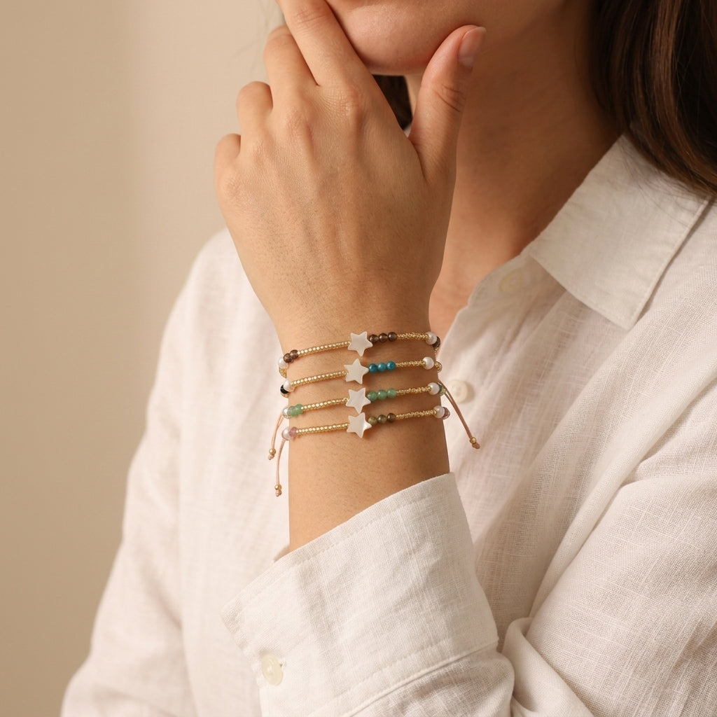 Handmade Customizable Miyuki Beads Bracelet With Natural Stone Fresh Water Pearl Shell Charm