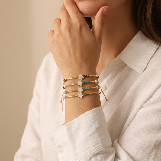 Handmade Customizable Miyuki Beads Bracelet With Natural Stone Fresh Water Pearl Shell Charm