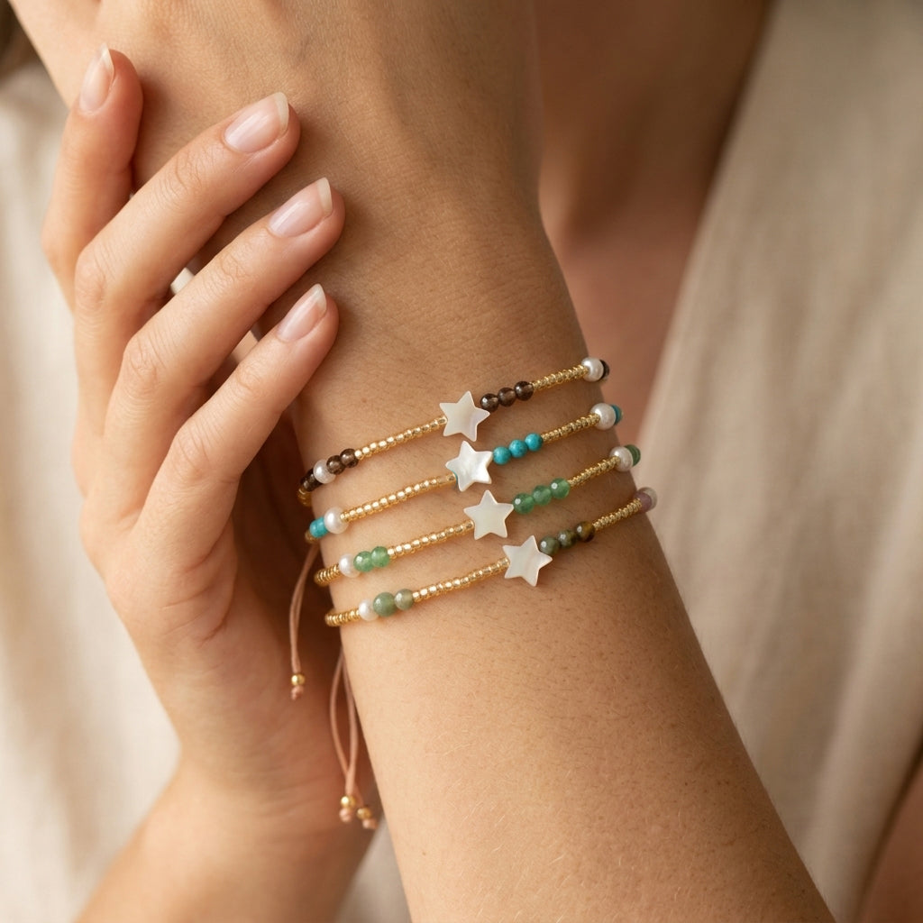 Handmade Customizable Miyuki Beads Bracelet With Natural Stone Fresh Water Pearl Shell Charm