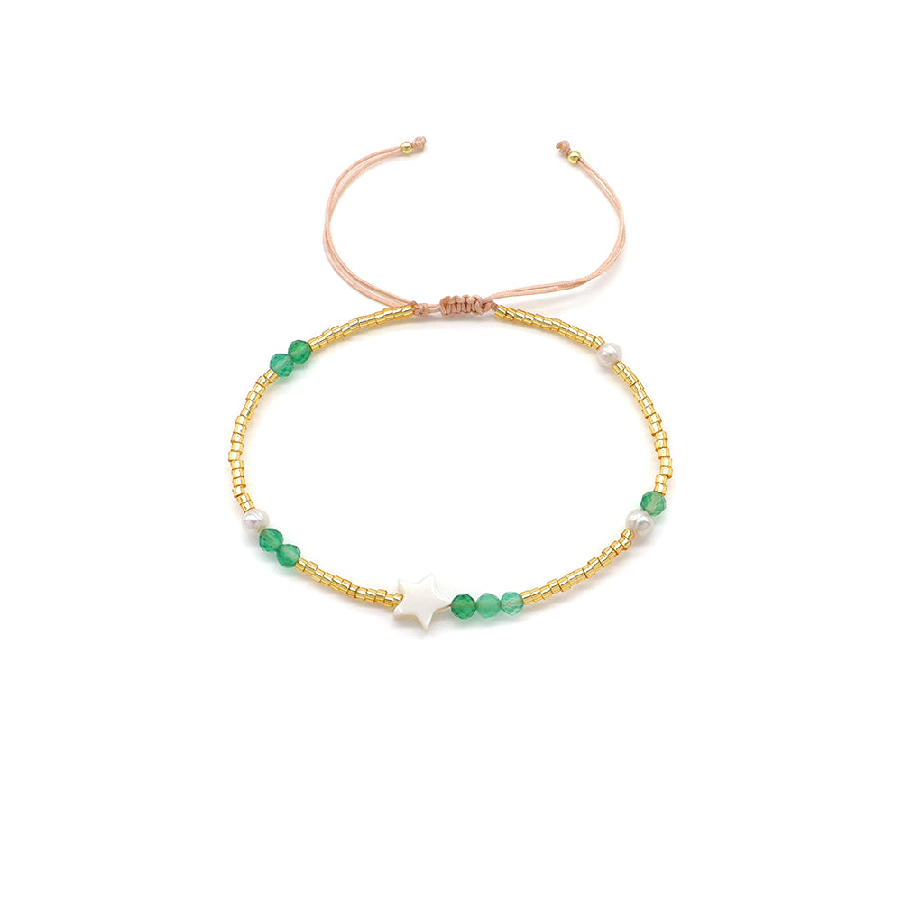 Handmade Customizable Miyuki Beads Bracelet With Natural Stone Fresh Water Pearl Shell Charm