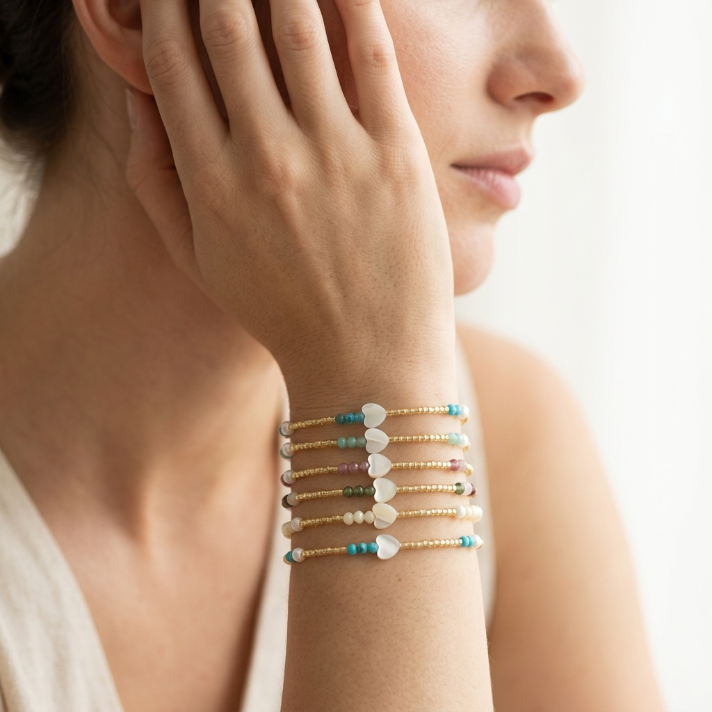 Handmade Customizable Miyuki Beads Bracelet With Shell Charm Fresh Water Pearl Natural Stone