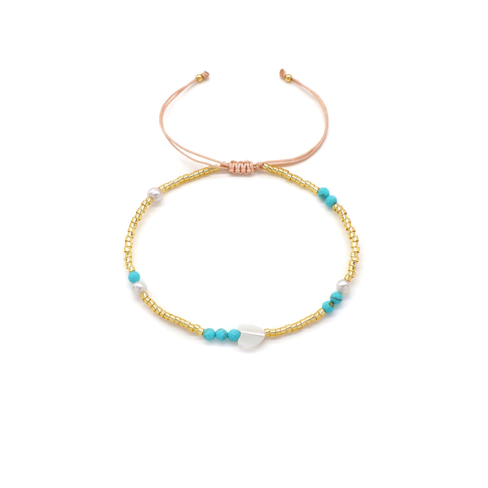 Handmade Customizable Miyuki Beads Bracelet With Shell Charm Fresh Water Pearl Natural Stone