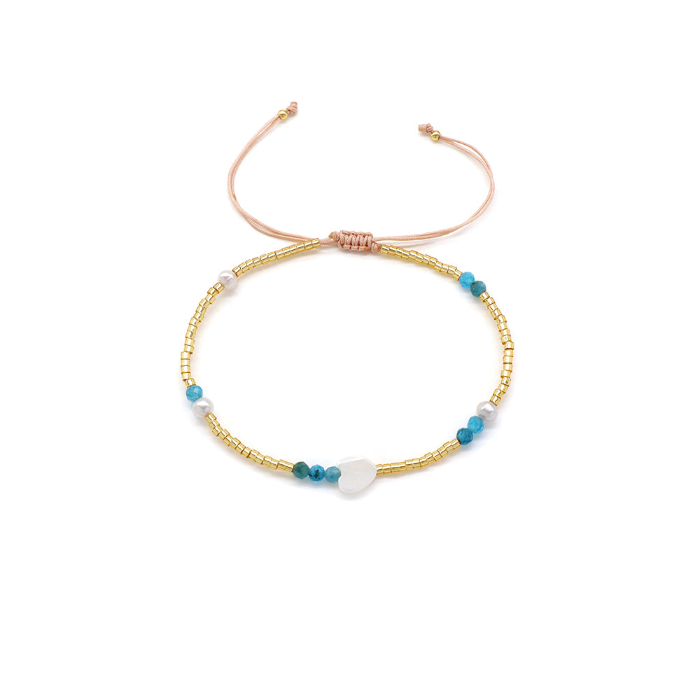 Handmade Customizable Miyuki Beads Bracelet With Shell Charm Fresh Water Pearl Natural Stone