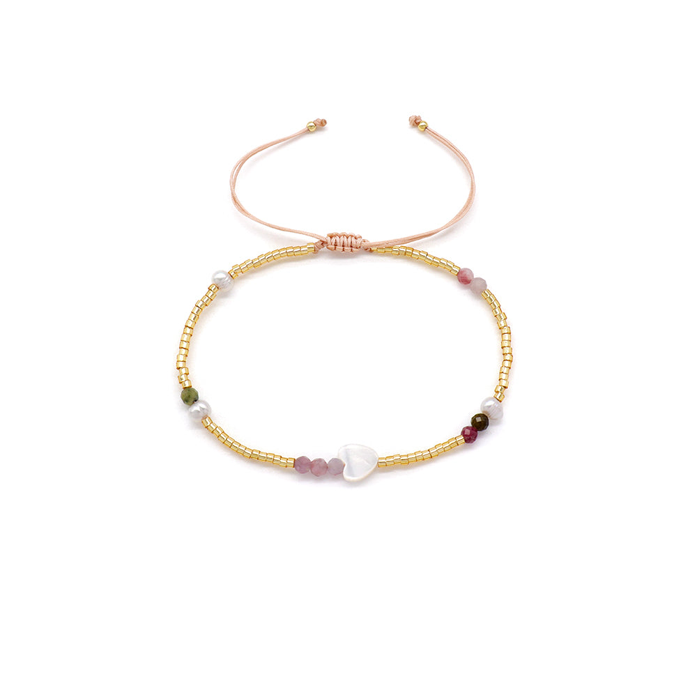 Handmade Customizable Miyuki Beads Bracelet With Shell Charm Fresh Water Pearl Natural Stone
