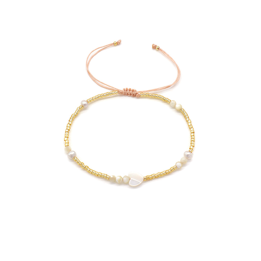 Handmade Customizable Miyuki Beads Bracelet With Shell Charm Fresh Water Pearl Natural Stone