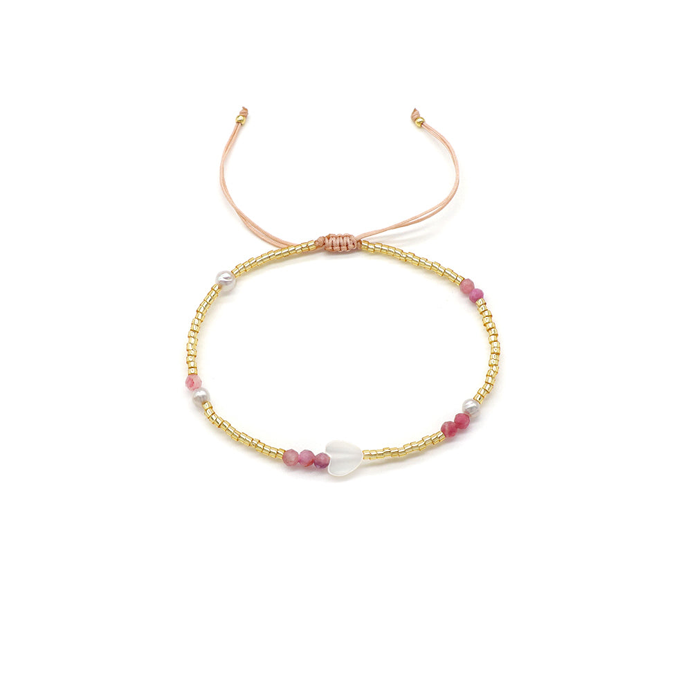 Handmade Customizable Miyuki Beads Bracelet With Shell Charm Fresh Water Pearl Natural Stone