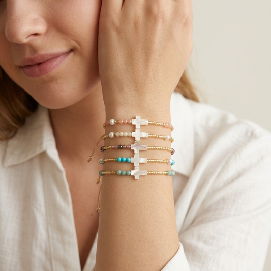 Handmade Customizable Miyuki Beads Bracelet With Shell Charm Fresh Water Pearl Natural Stone