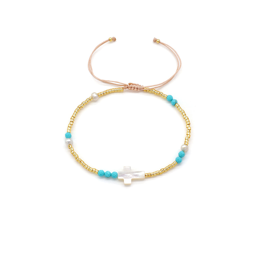 Handmade Customizable Miyuki Beads Bracelet With Shell Charm Fresh Water Pearl Natural Stone