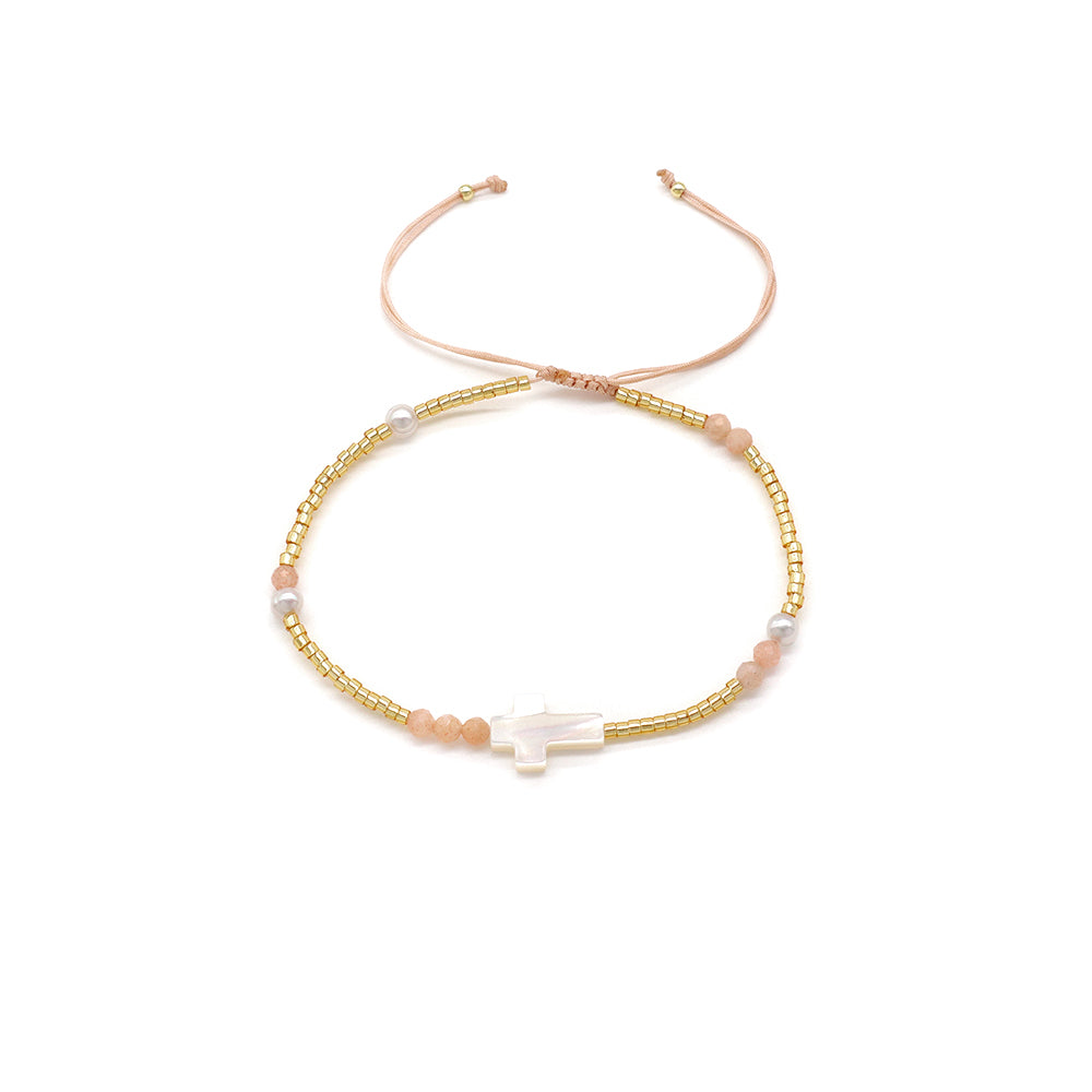 Handmade Customizable Miyuki Beads Bracelet With Shell Charm Fresh Water Pearl Natural Stone