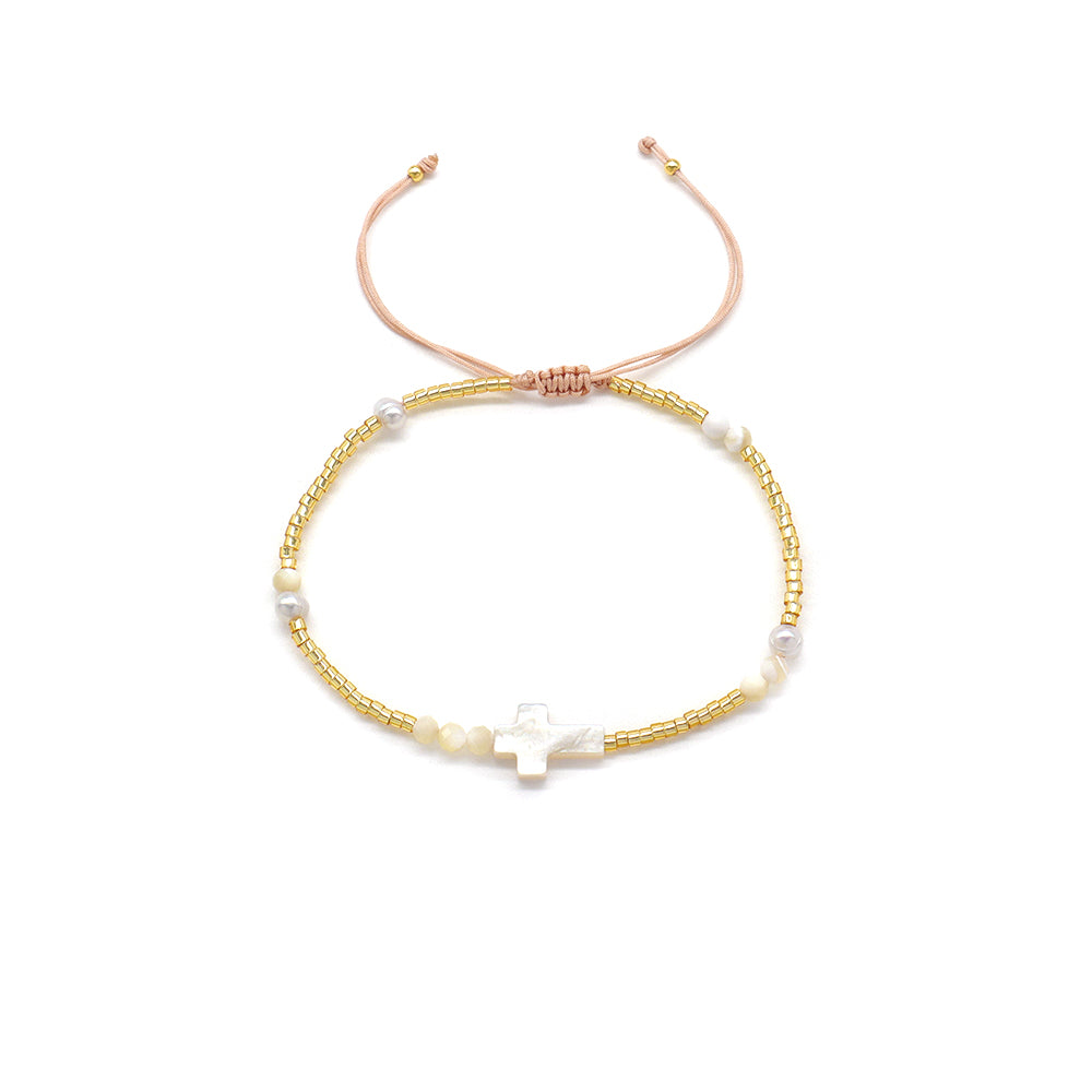 Handmade Customizable Miyuki Beads Bracelet With Shell Charm Fresh Water Pearl Natural Stone