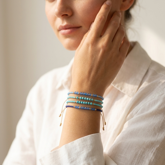 Handmade Customizable Miyuki Beads Bracelet With Natural Stone