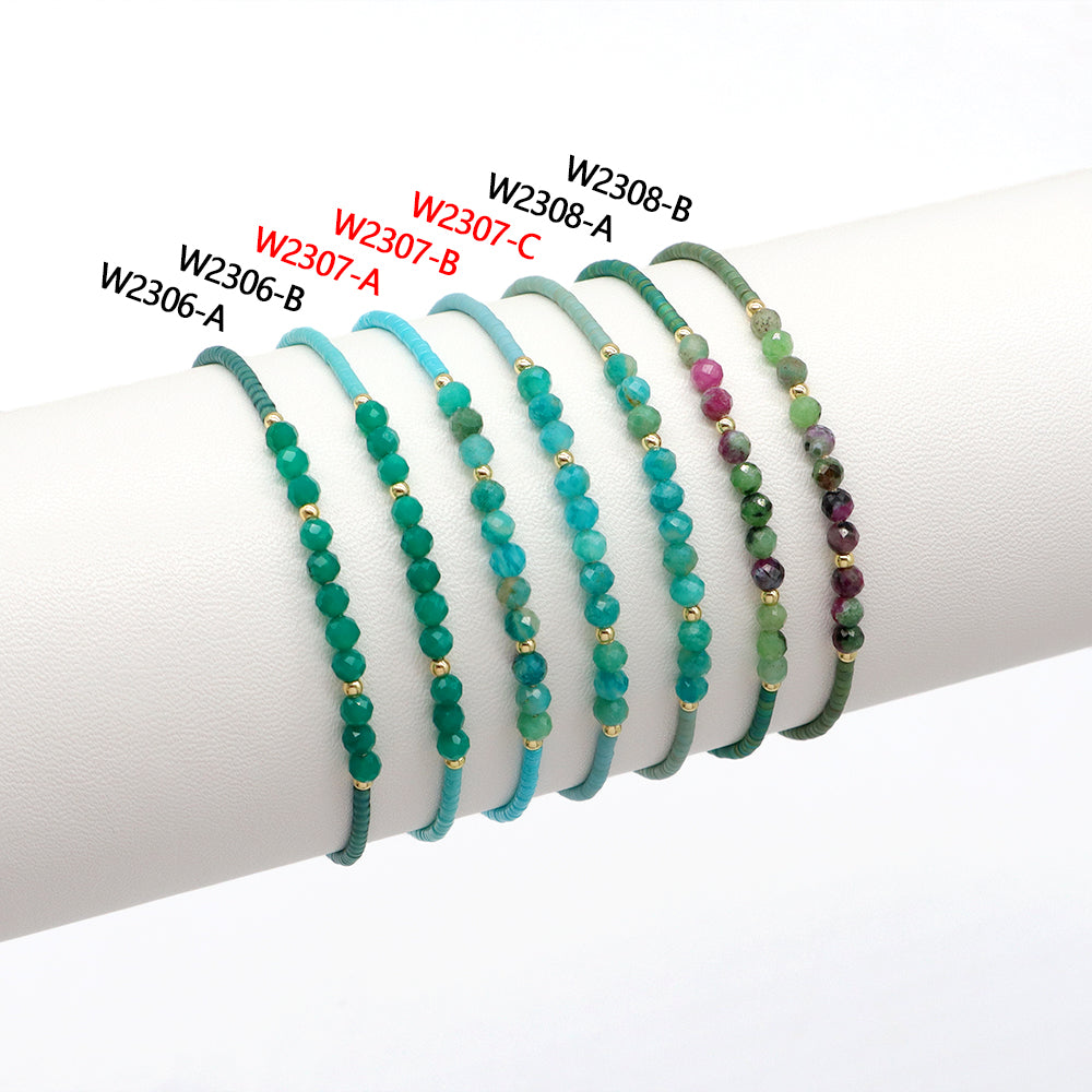 Handmade Customizable Miyuki Beads Bracelet With Natural Stone Beads